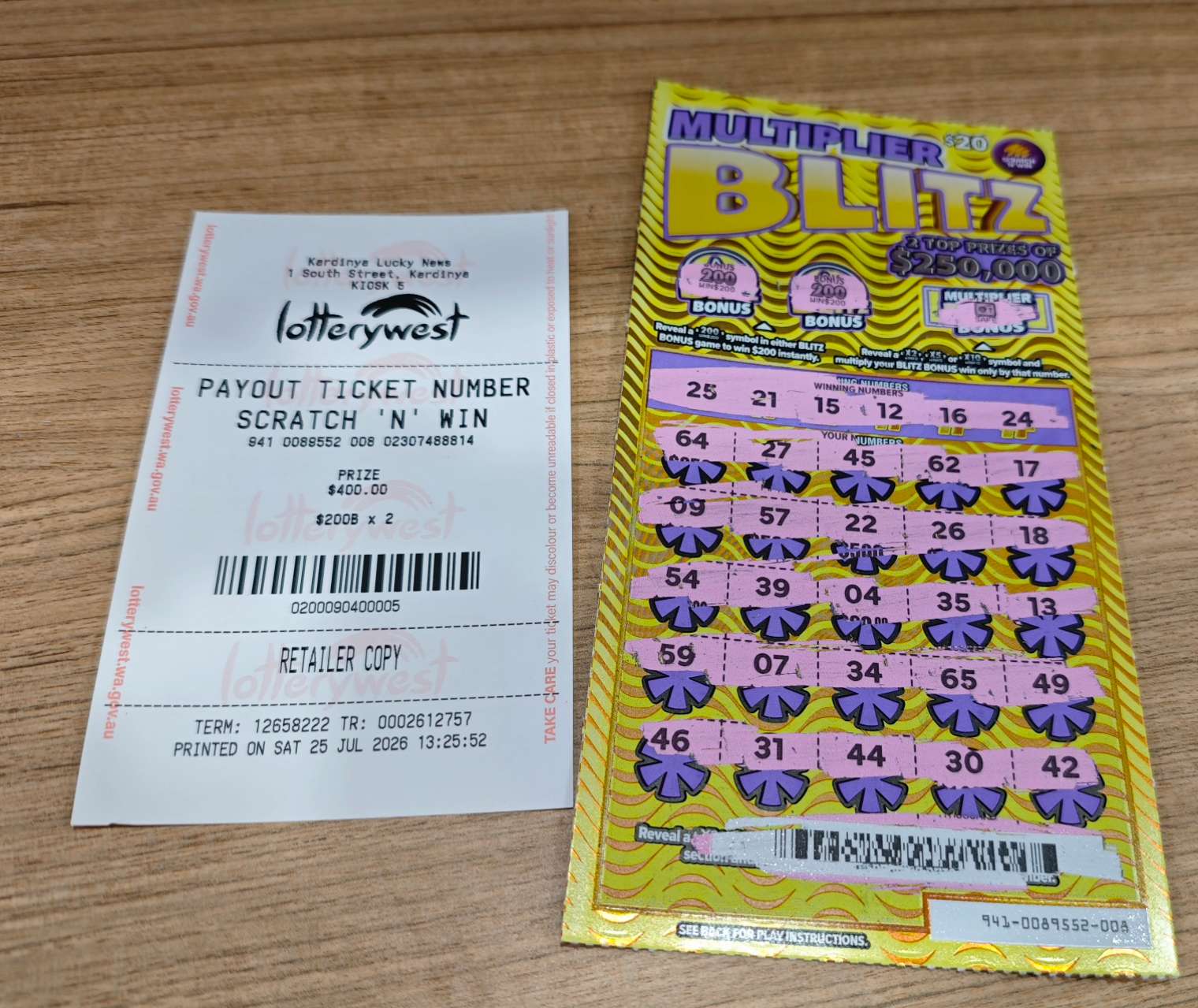 Scratch 'n' Win $400 winner